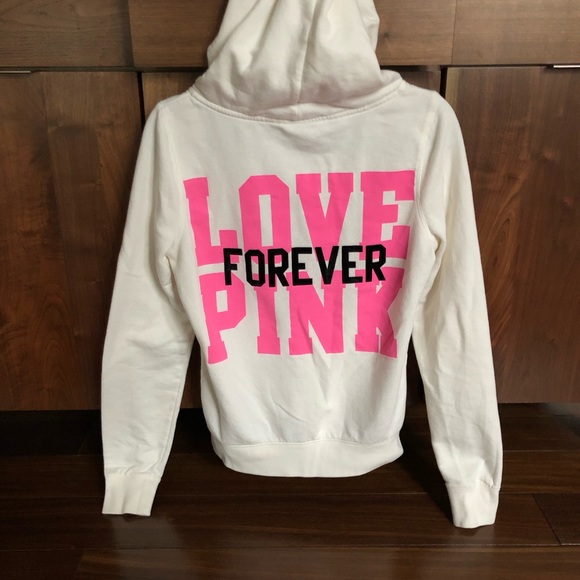PINK Victoria's Secret Tops - PINK VS Full Zip-Up Hoodie Sweatshirt
